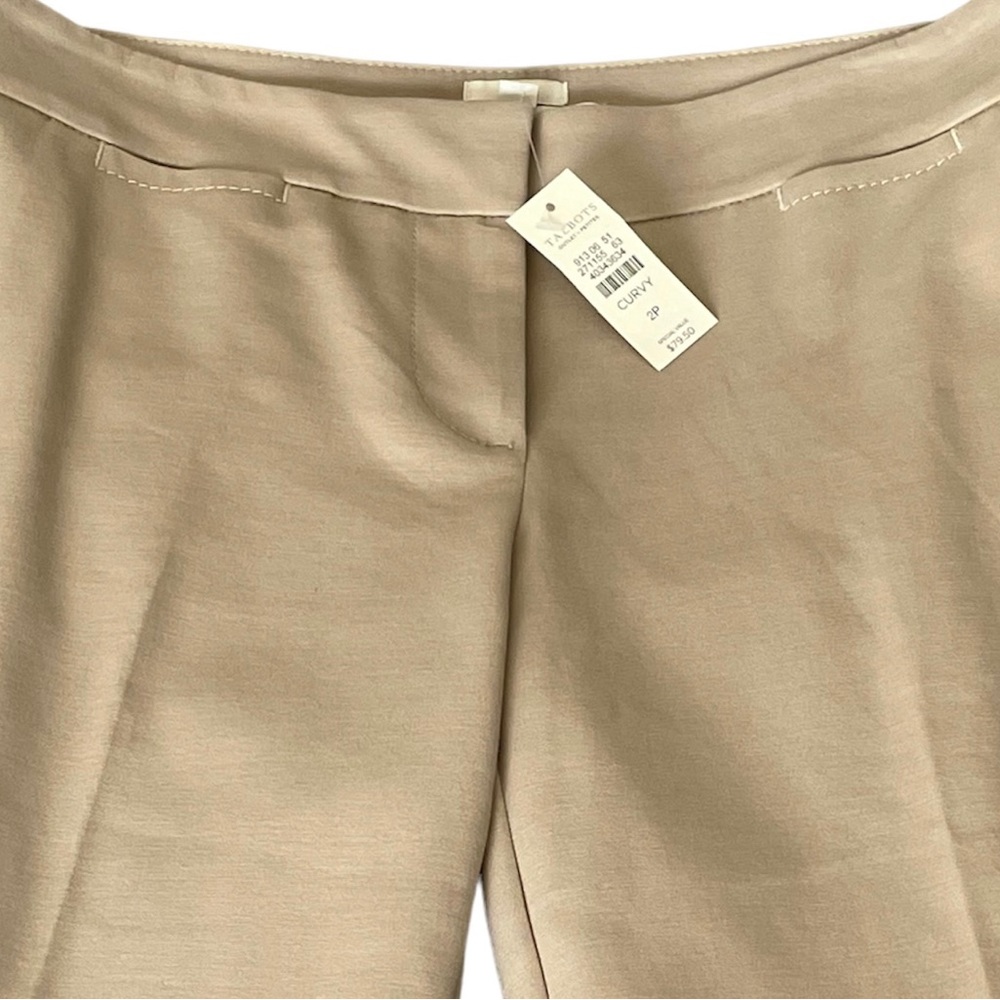 NWT Talbots Outlet Petite curvy tan 2P dress pants trousers